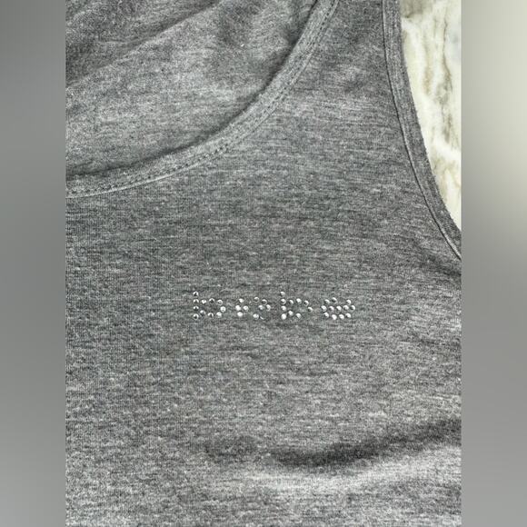 BEBE Bundle of 2 Strappy Side Workout Athleisure Tank Tops Grey Black Size Small - Picture 4 of 7